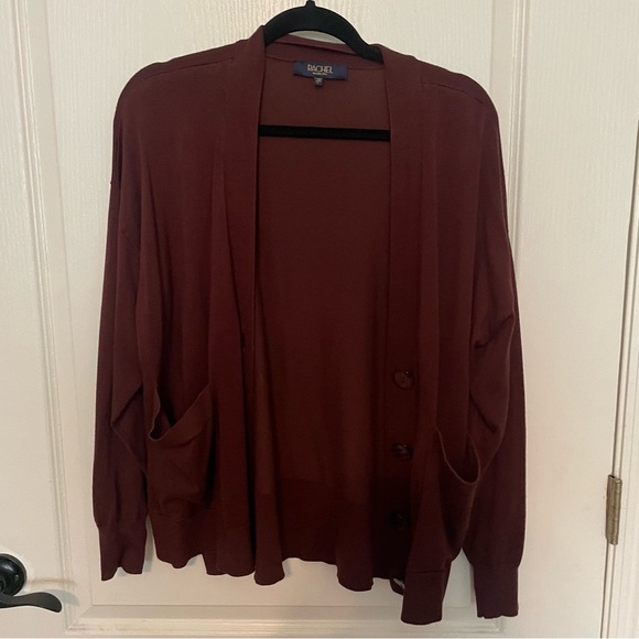 RACHEL Rachel Roy Burgundy Cardigan - Picture 1 of 4